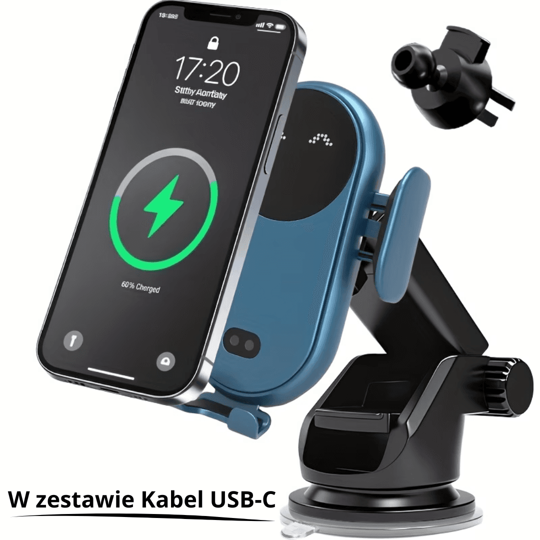 CarFashion – Automatyczny uchwyt samochodowy z ładowaniem Qi