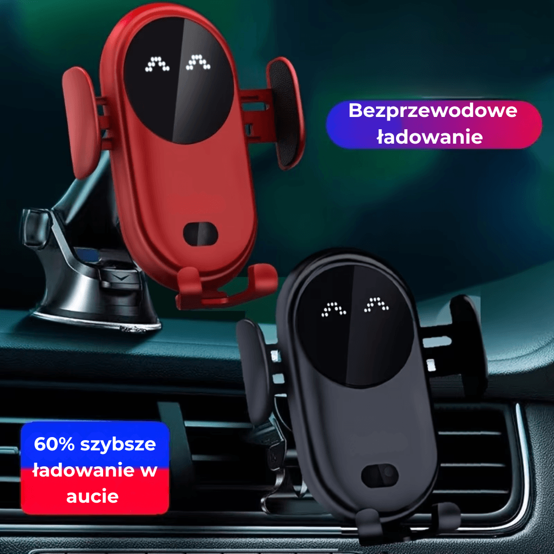 CarFashion – Automatyczny uchwyt samochodowy z ładowaniem Qi