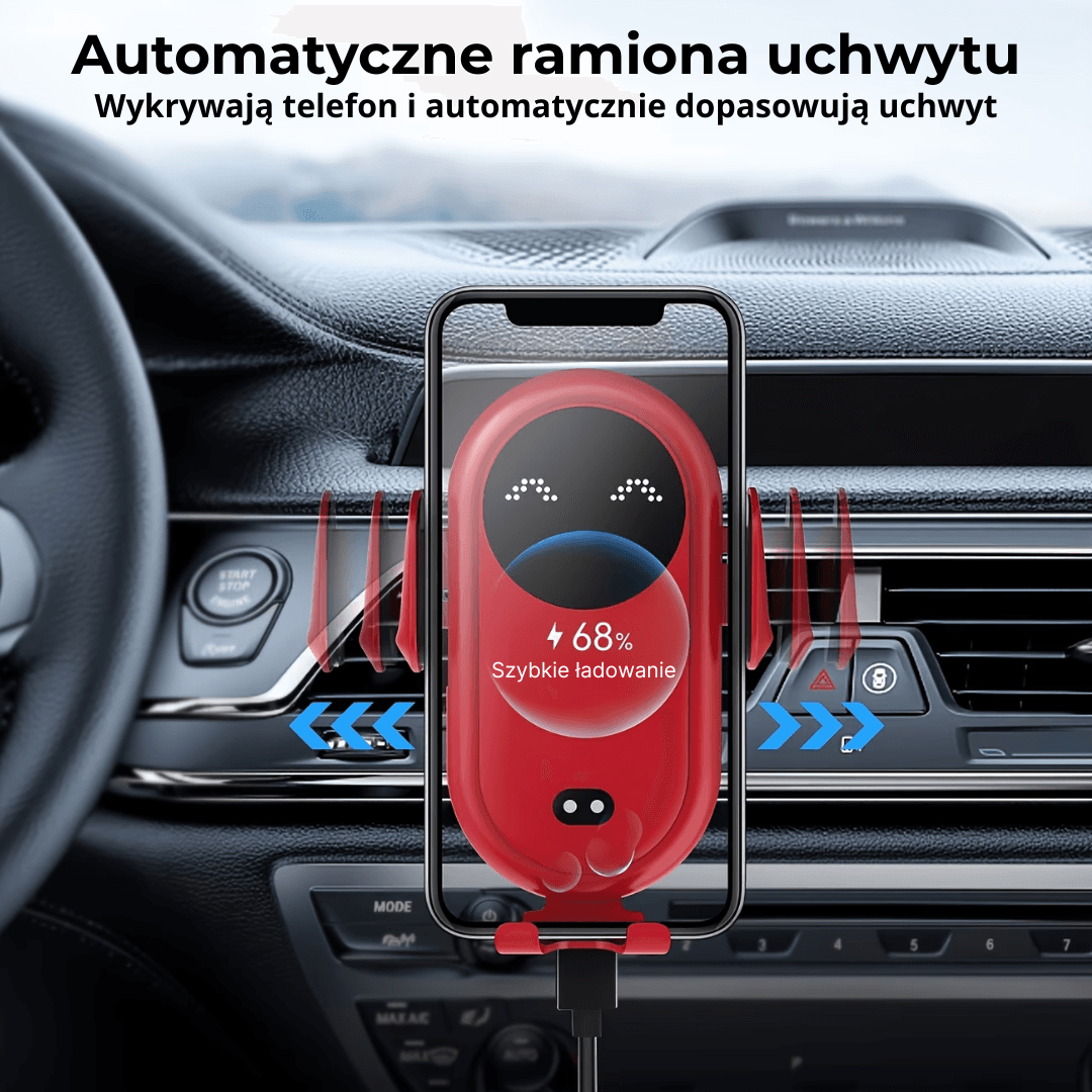 CarFashion – Automatyczny uchwyt samochodowy z ładowaniem Qi